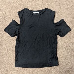 ZARA Trafaluc black cut sleeve crop top